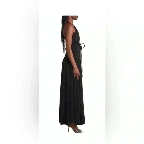 NEW Harbison Moonbeam Cutout Black Jersey Maxi Dress XL. - Picture 3 of 14